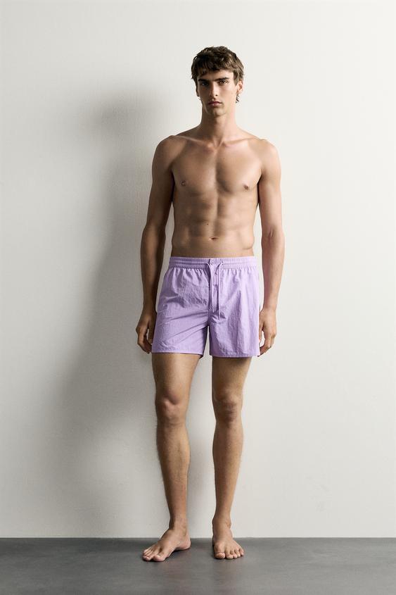 MID-LENGTH SWIMWEAR WITH SIDE VENTS - Mauve by Zara - Image 0