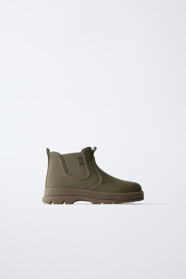 RUBBERISED BOOTS - Khaki Green by Zara