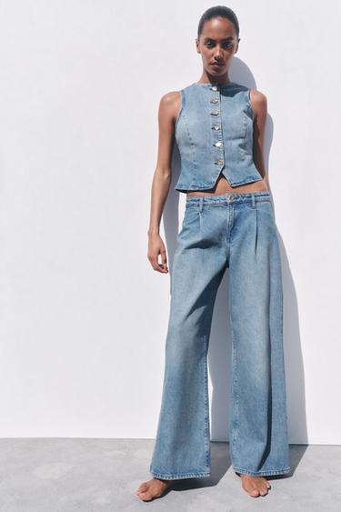 Z1975 WIDE-LEG HIGH-RISE JEANS WITH DARTS - Mid-blue by Zara - Image 0
