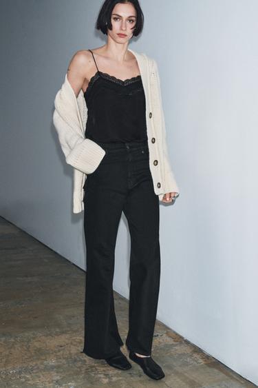ZW COLLECTION WIDE-LEG HIGH-WAIST JEANS - Black by Zara