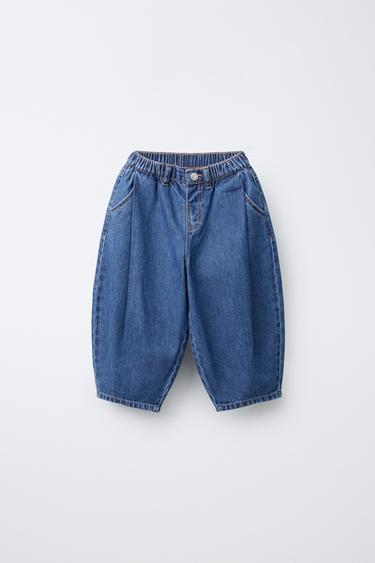 BALLOON DENIM TROUSERS - Blue by Zara