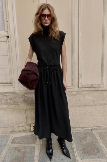 LONG DRESS WITH MATCHING DETAIL - Black by Zara
