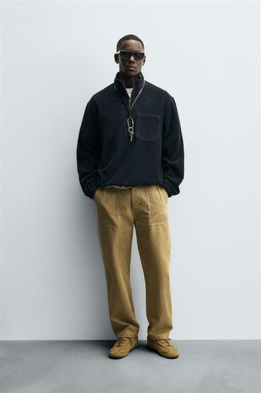 TEXTURED POUCH POCKET JACKET - Navy blue by Zara - Image 0