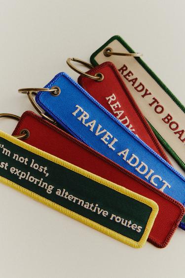 CANVAS TRAVEL KEY RING - Blue by Zara