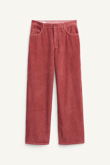 LIMITED EDITION CORDUROY TROUSERS - Pale pink by Zara