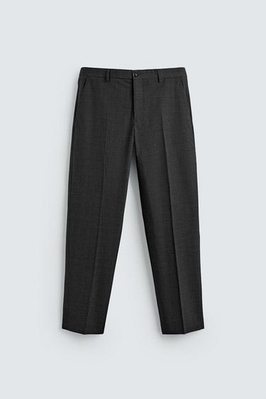 CHECK SUIT TROUSERS - Anthracite Grey by Zara