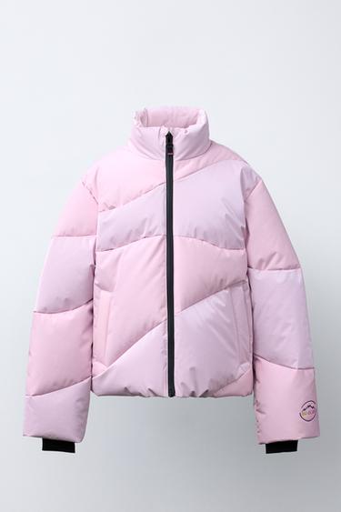 METALLIC 80% DOWN AND 20% FEATHER WATER-RESISTANT AND WINDPROOF PUFFER JACKET RECCO® SYSTEM SKI COLLECTION - Pink by Zara