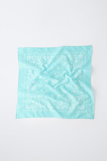 PAISLEY PRINT BANDANA - Turquoise by Zara