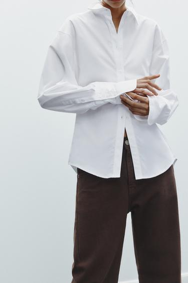 VOLUMINOUS PRINTED POCKET SQUARE SHIRT - White by Zara