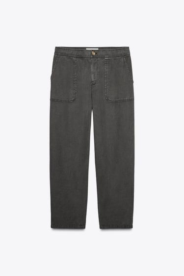 TROUSERS WITH ELASTIC WAIST - Anthracite grey by Zara
