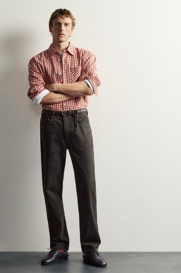 AARON LEVINE X ZARA STRAIGHT-LEG JEANS - Chocolate brown by Zara