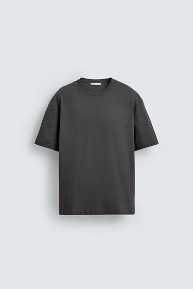 BASIC HEAVYWEIGHT T-SHIRT /03 - Dark anthracite by Zara