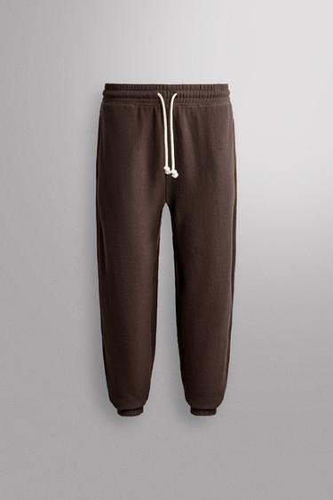 COTTON JOGGING TROUSERS - Brown by Zara