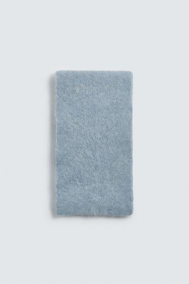 ALPACA BLEND KNIT SCARF - Sky blue by Zara