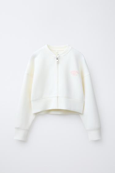 CROPPED ZIP-UP JACKET WITH MODAL - White by Zara - Image 0