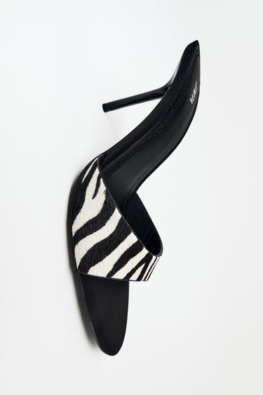PRINTED LEATHER SANDALS WITH SHEEPSKIN - Multicoloured by Zara