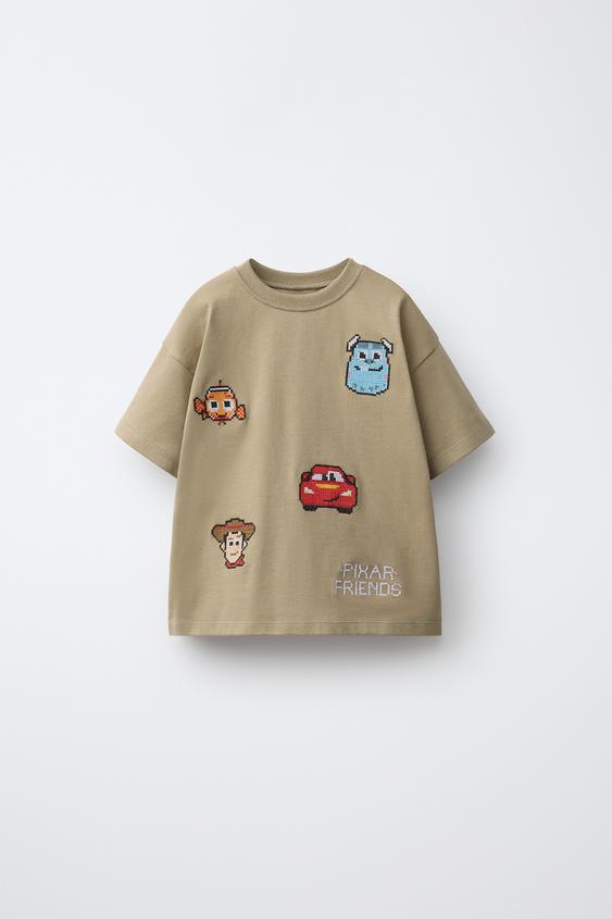 EMBROIDERED CROSS-STITCH © DISNEY PIXAR T-SHIRT - Light brown by Zara - Image 0