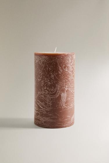 SALTED CARAMEL LARGE CYLINDRICAL SCENTED CANDLE - Cream by Zara