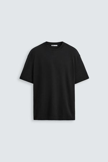 BASIC REGULAR FIT T-SHIRT - Black by Zara