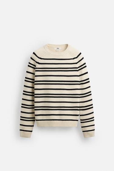 LIMITED EDITION STRIPED TEXTURED SWEATER - Ecru by Zara