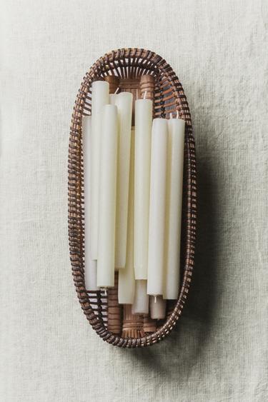 PACK OF LONG DECORATIVE CYLINDRICAL CANDLES (PACK OF 4) - White by Zara