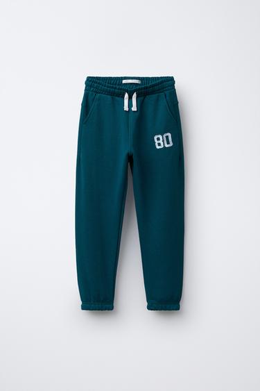 NUMBER JOGGING TROUSERS - Bottle green by Zara