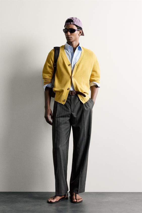 COTTON REGULAR FIT CARDIGAN - Yellow by Zara - Image 0