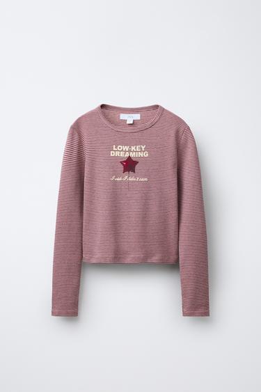 STRIPED PRINT T-SHIRT - Pink by Zara