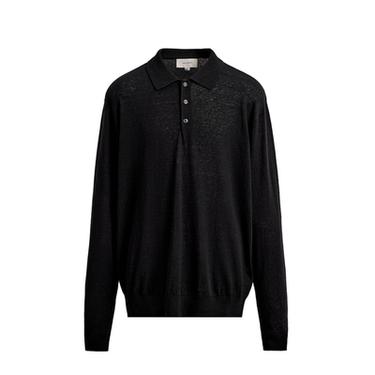 COTTON-WOOL KNIT POLO SHIRT - Black by Zara
