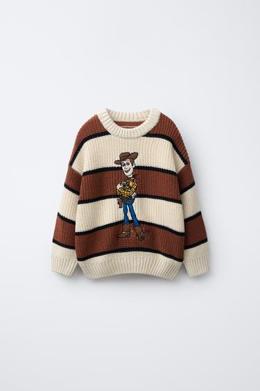 STRIPED WOODY TOY STORY © DISNEY PIXAR KNIT JUMPER - Ecru / Brown by Zara