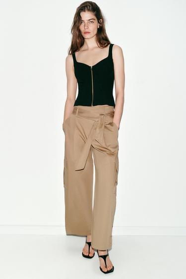 CORSETRY-INSPIRED ZIP TOP - Black by Zara