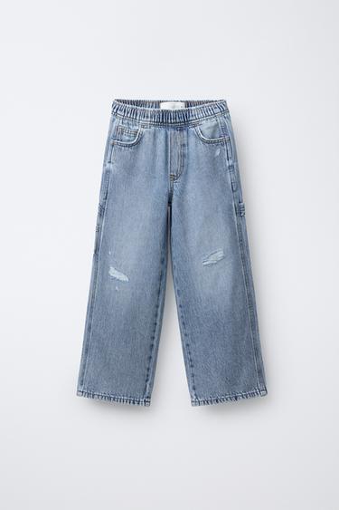 RIPPED CARPENTER JEANS - Light blue by Zara