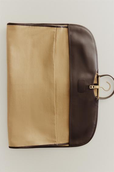 LEATHER SUIT BAG - Beige by Zara