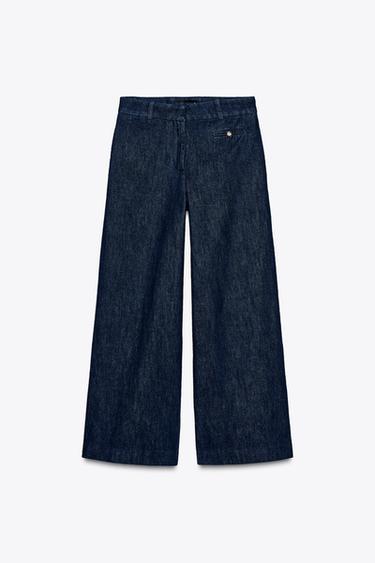 Z1975 DENIM CULOTTE TROUSERS - Blue by Zara