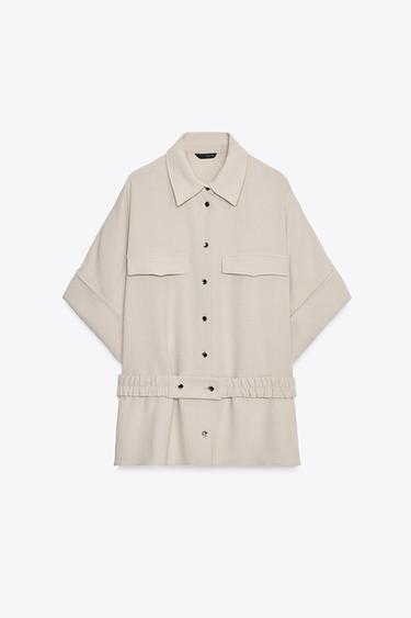SAFARI SHIRT WITH BELT - Sand by Zara