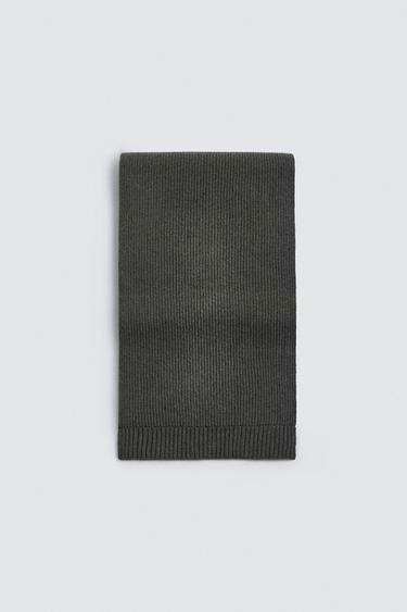 100% WOOL KNIT SCARF - Brown / Taupe by Zara
