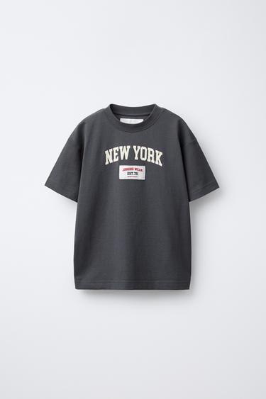 JOGGING T-SHIRT WITH LABEL - Dark anthracite by Zara