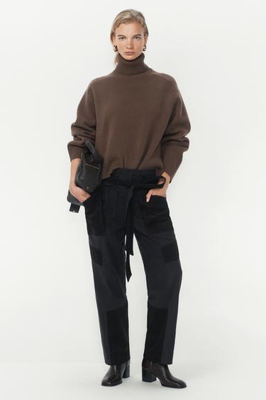 PATCHWORK CARGO TROUSERS - THE ITEM ZARA WOMAN - Anthracite Grey by Zara