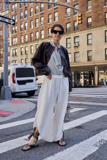 LINEN TROUSERS WITH VENTS ZW COLLECTION - White by Zara