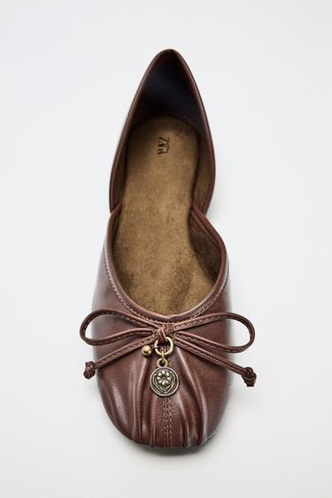 BALLERINAS WITH BOW DETAIL - Brown by Zara