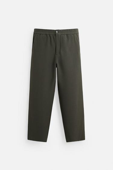 REGULAR FIT TROUSERS - Khaki by Zara