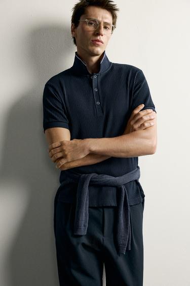 RETRO REGULAR FIT POLO SHIRT - Navy blue by Zara