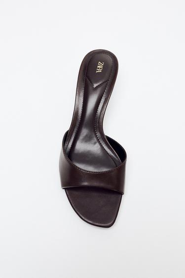 LOW HEELED SANDALS - Brown by Zara