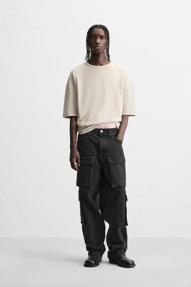 WASHED TEXTURED KNIT T-SHIRT - Ice by Zara - Image 0