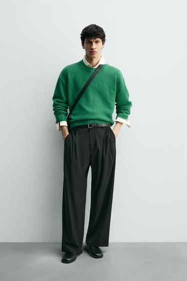 100% WOOL JUMPER - Green by Zara