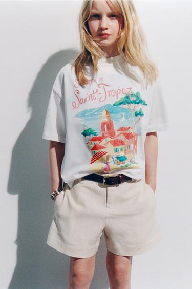 PRINTED T-SHIRT - White by Zara