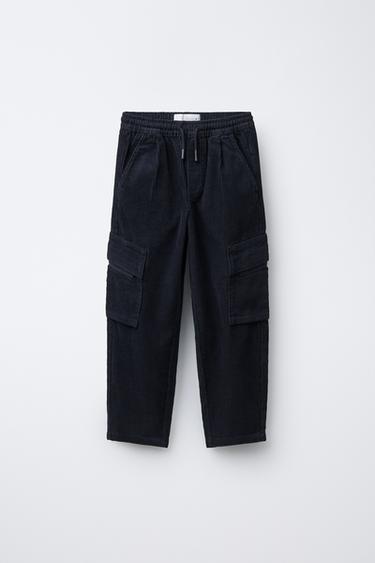 CORDUROY CARGO TROUSERS - Blue by Zara