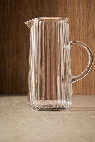 RAISED DESIGN GLASS JUG -  by Zara