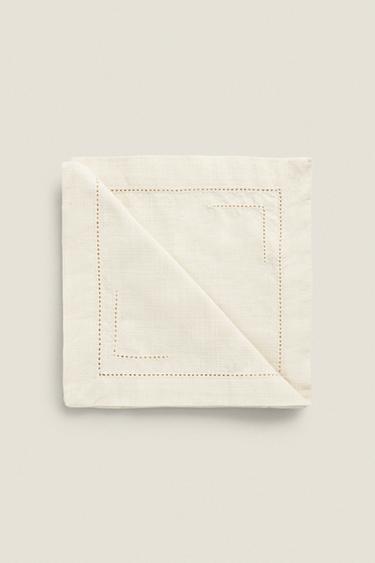 HEMSTITCHED COTTON NAPKINS (PACK OF 2) - Ecru by Zara - Image 0