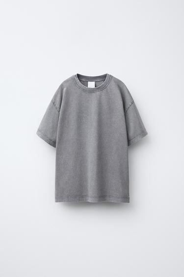 WASHED-EFFECT T-SHIRT - Anthracite grey by Zara